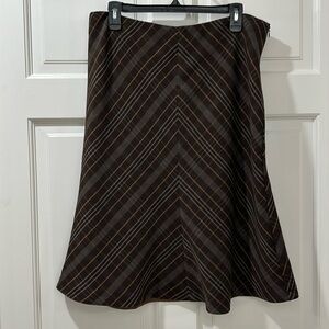 Bandolino Plaid Brown Skirt